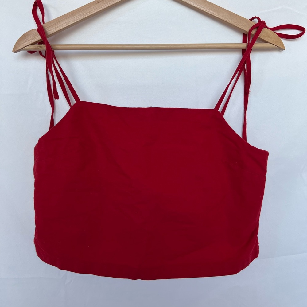 Red brandy cropped tank